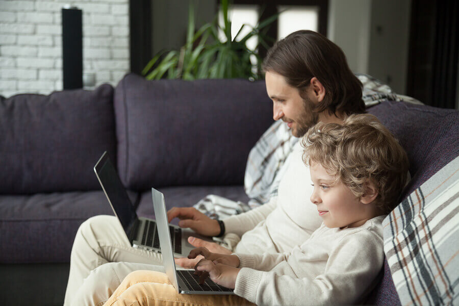 Laptop Father Son