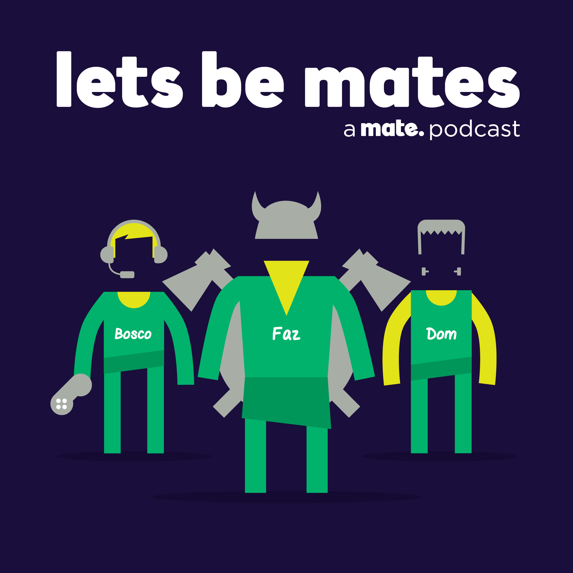 characters posing as vikings for 'lets be mates' podcast by mate.