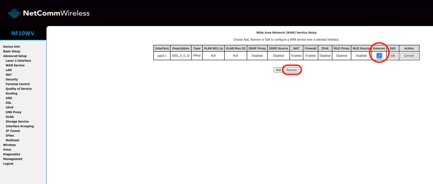 Nf10wv Wan Remove