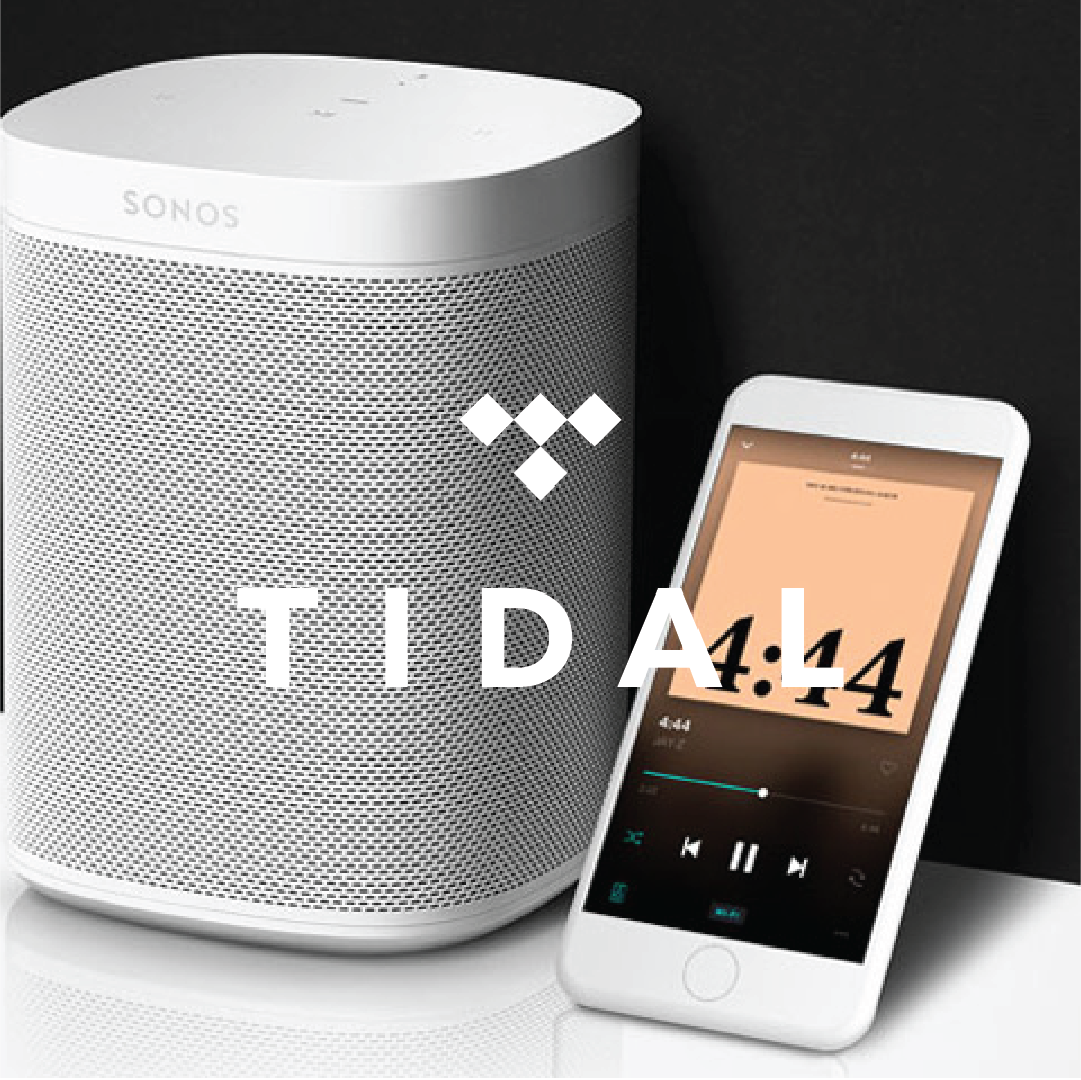 speaker and smartphone playing music by the tidal brand