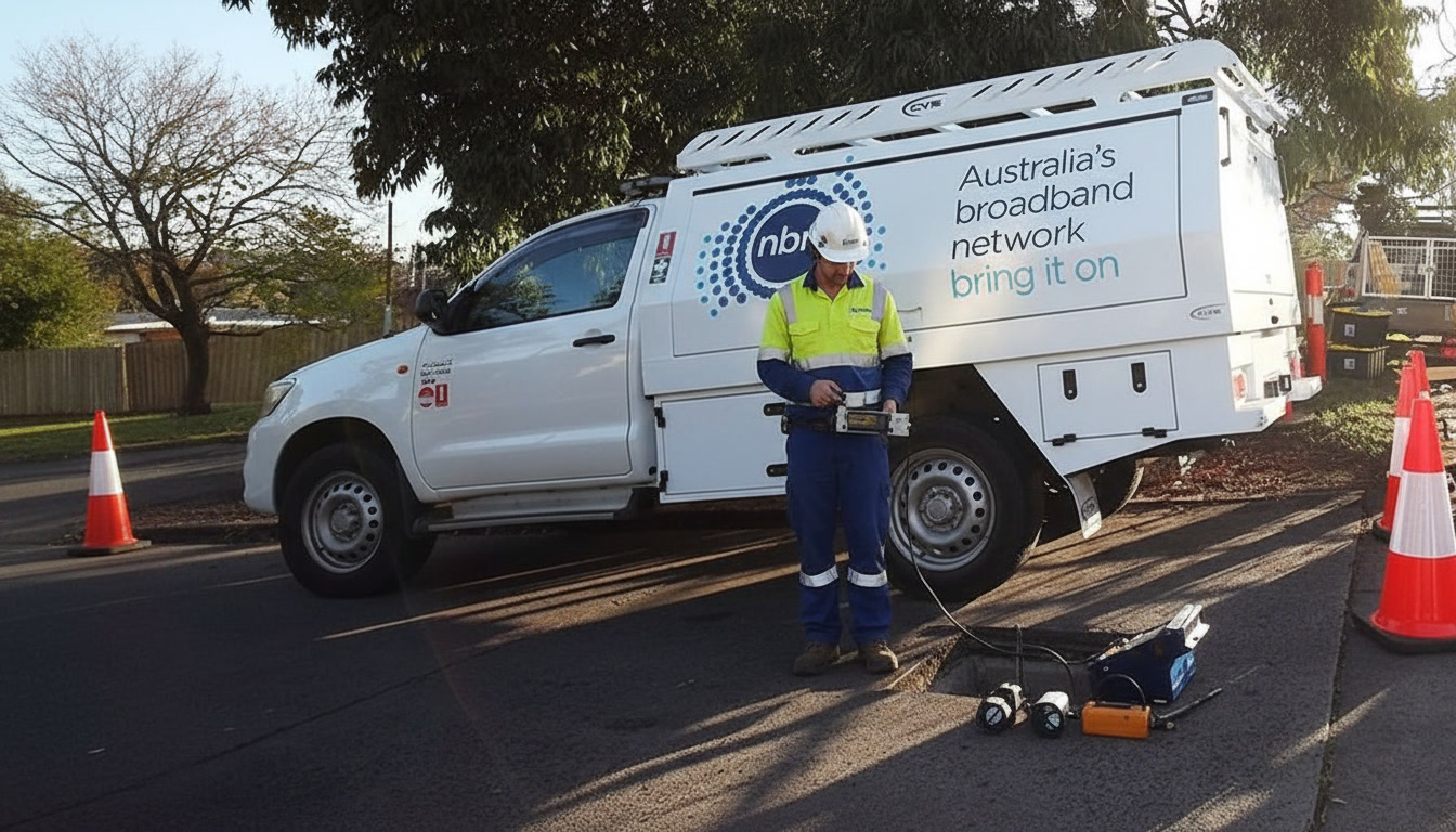 Connection Fault Nbn Repairman Outside Near The Pitt