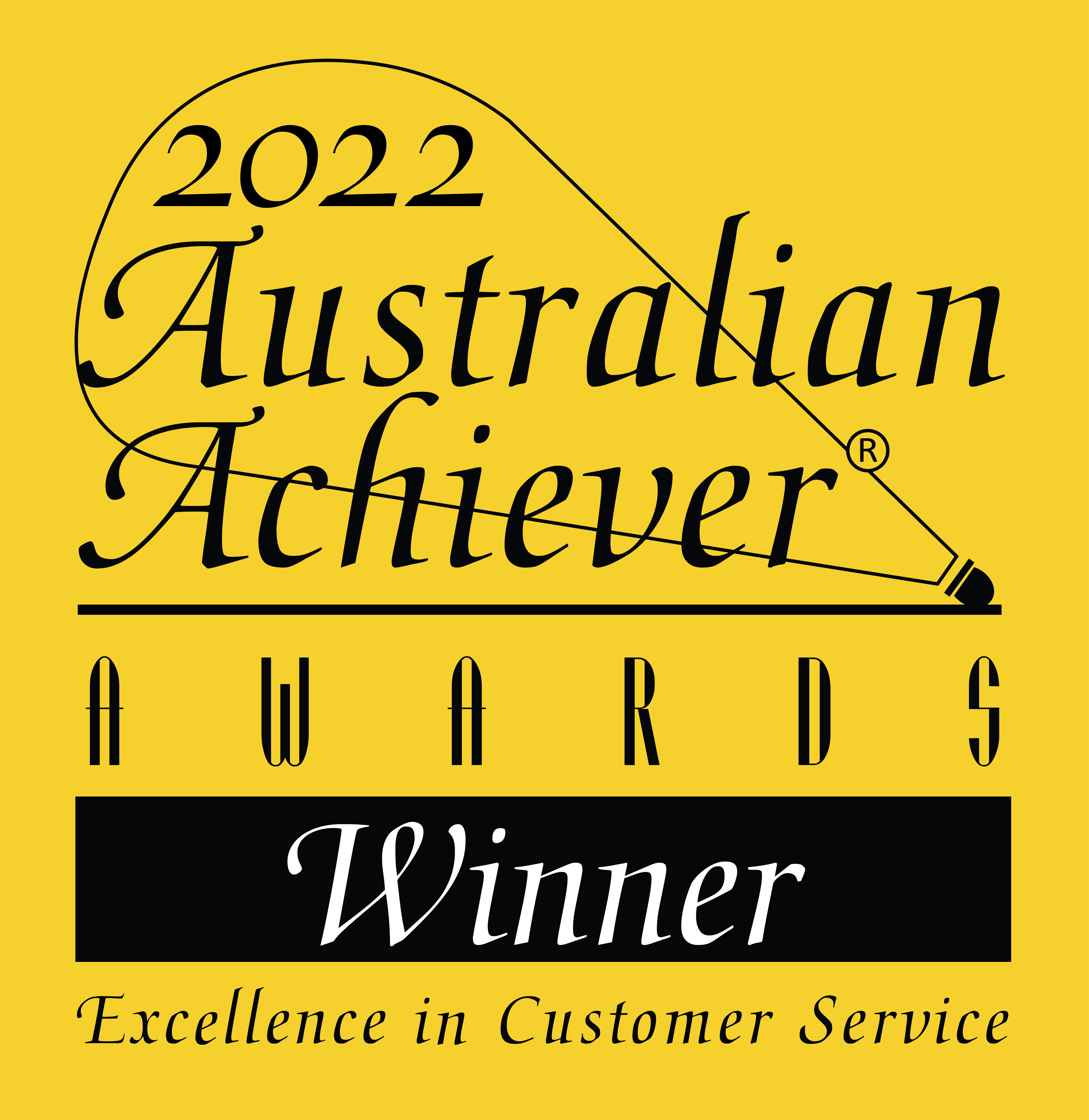 text announcing 2022 australian achiever awards winner in customer service
