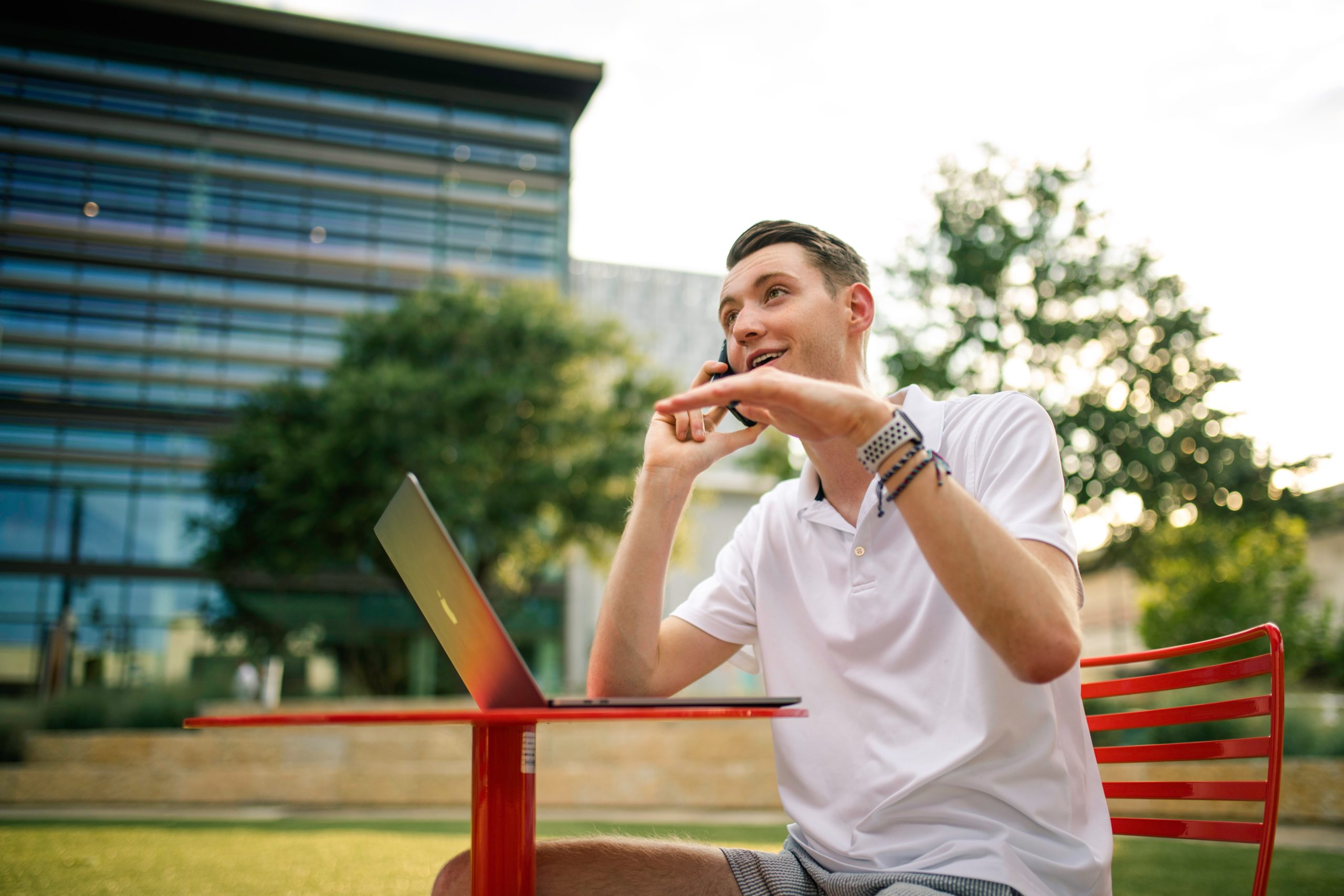 Man on phone outside