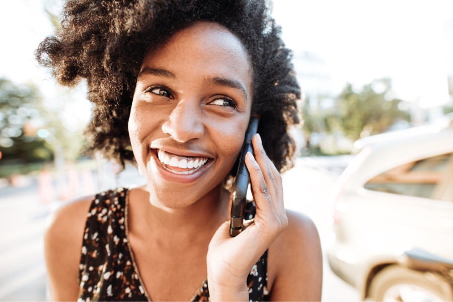 Lady talking on mobile phone