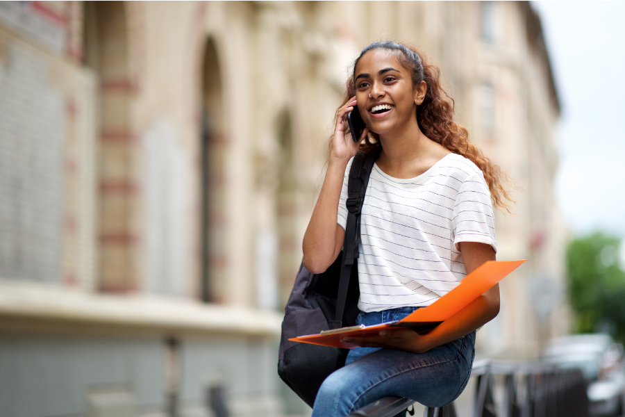 Student talking on the phone