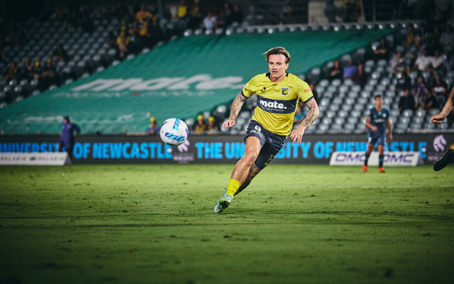 Jason Cummings playing for Central Coast Mariners