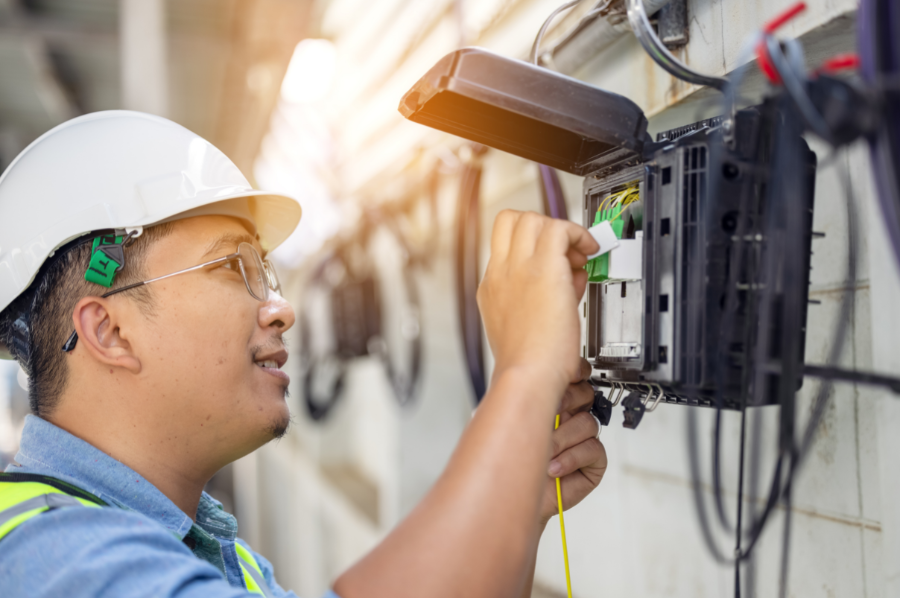 nbn technician upgrading fibre