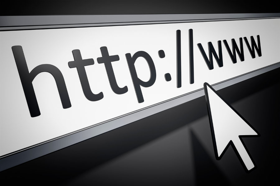 cursor hovering over url address bar browsing web page