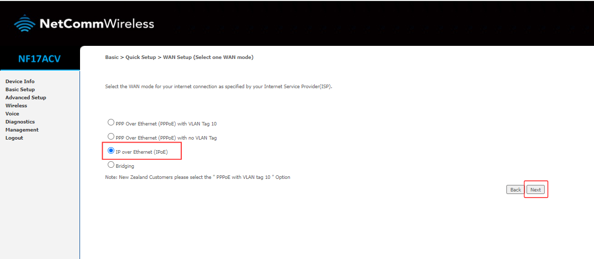 Netcomm Ipoe Select