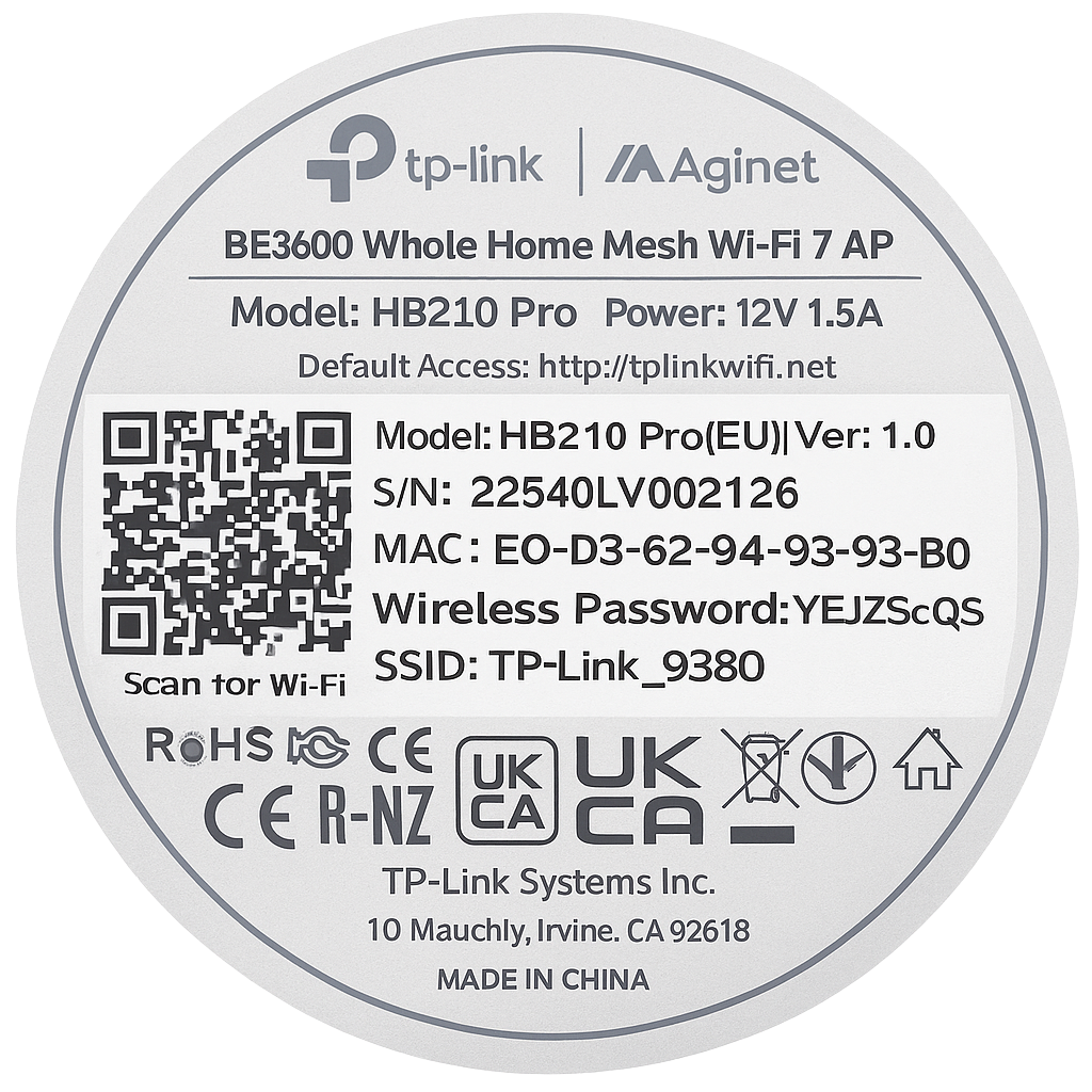 TP-Link HB210 Pro WiFi details