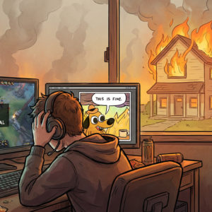 Gamer Meme - It's fine - house on fire