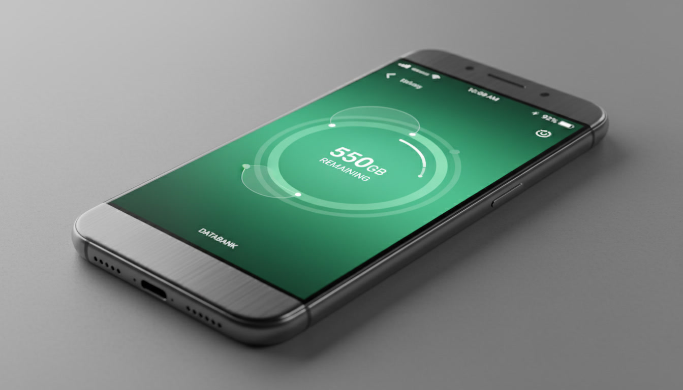 Sleek Smartphone With A Vibrant Display Screen Showcasing Usage Data 