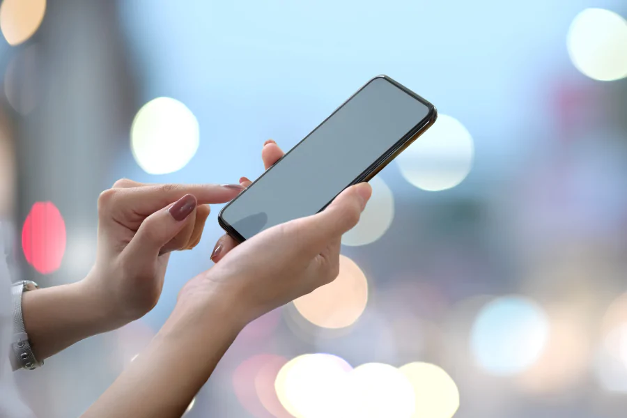 Holding a smartphone