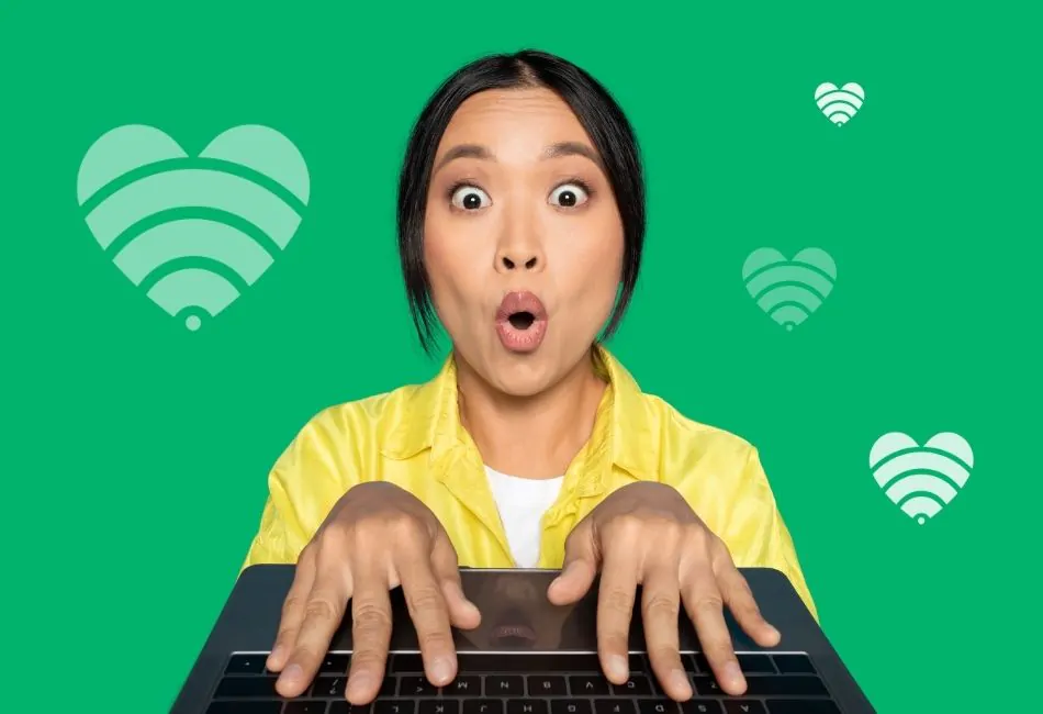 Closeup laptop girl